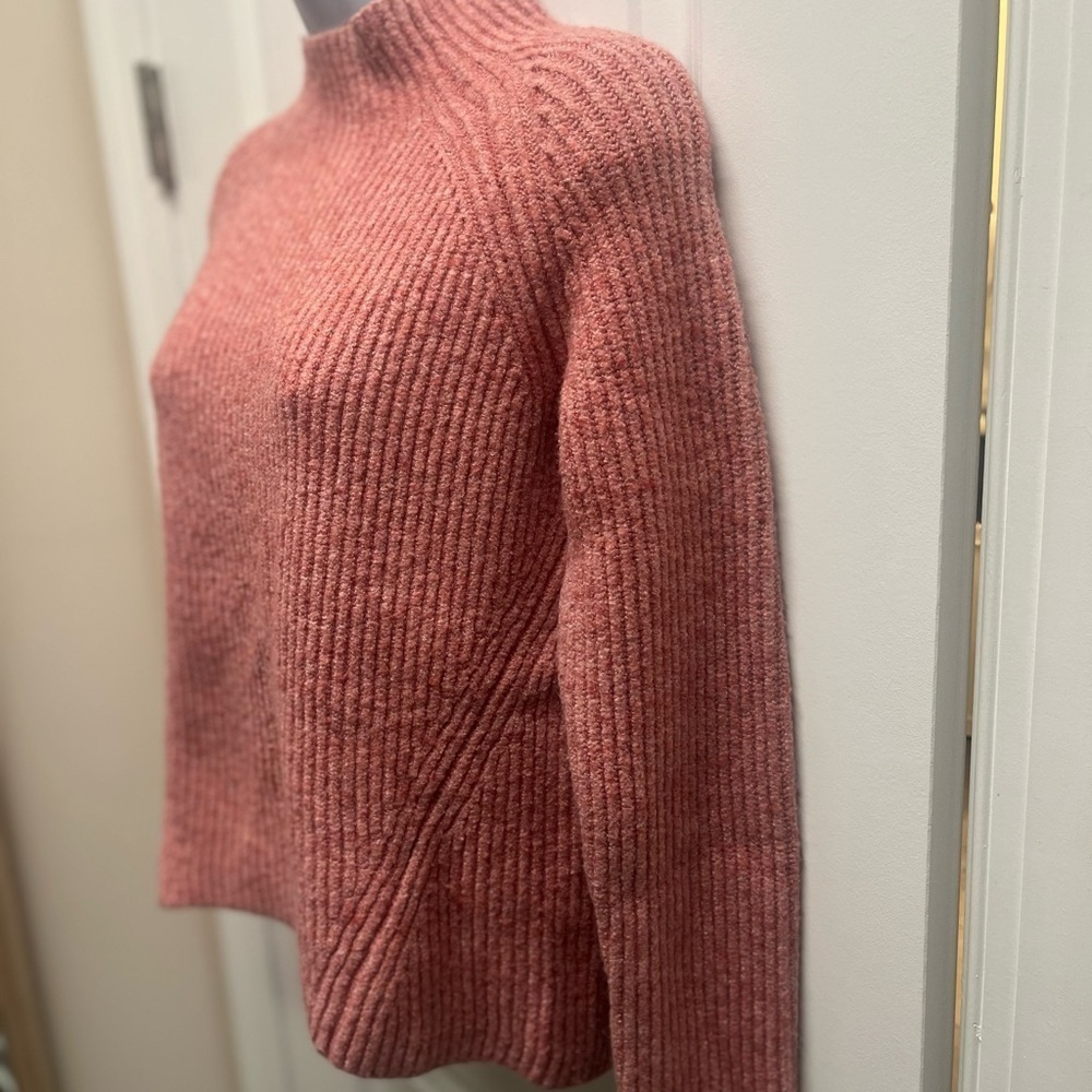 Madewell  Northfield Mock neck Sweater Heather Poinsetta Pink Size S H3339 - Picture 11 of 13